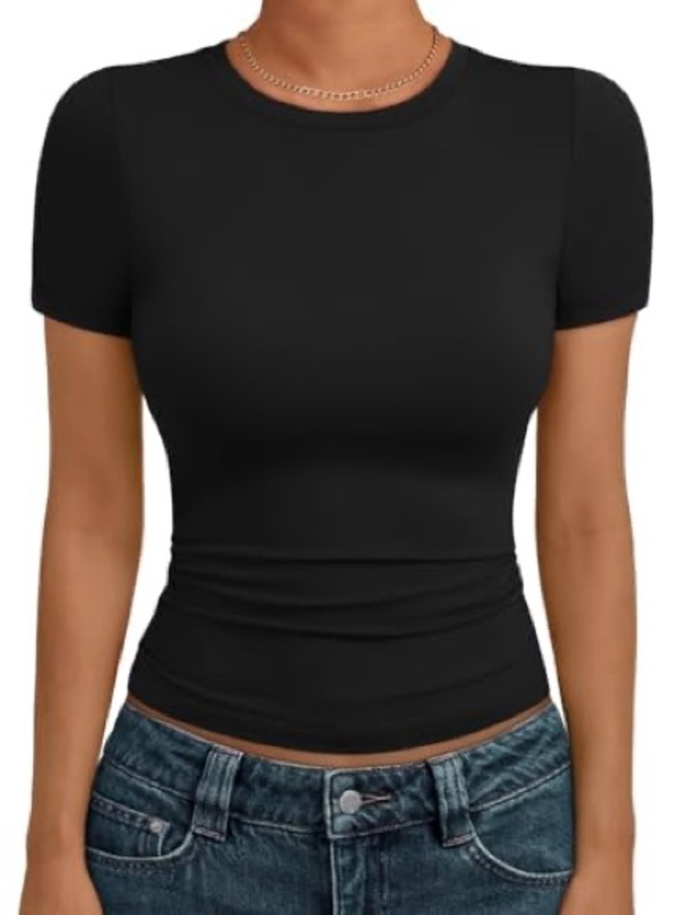 Vigoss Black Slim Short Sleeve Crewneck Tee